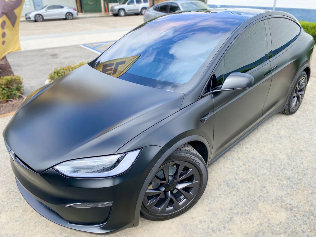 Tesla Model X with XPEL XR Plus ceramic tint and full XPEL Stealth PPF installed in Orange CA